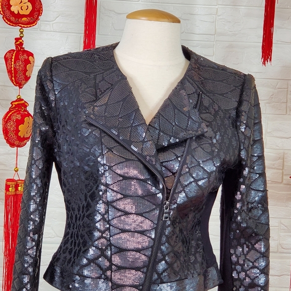 Black Matt sequin jacket - Picture 8 of 12